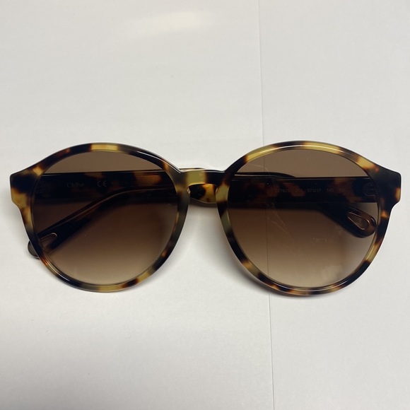 Chloe Womens Gradient Brown Round Sunglasses - Picture 2 of 8